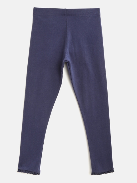 

Marks & Spencer Girls Navy Blue Solid Leggings