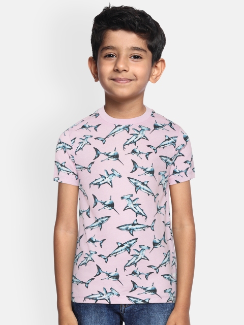 

Marks & Spencer Boys Pink & Blue Sea Creatures Print Round Neck T-shirt