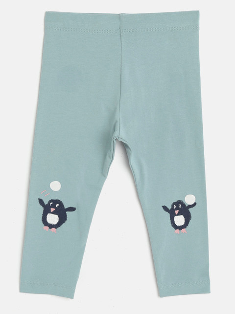 

Marks & Spencer Girls Mint Green Penguin Print Detail Ankle-Length Leggings