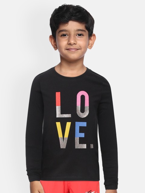 

Marks & Spencer Girls Black Typography Embroidered Round Neck T-shirt