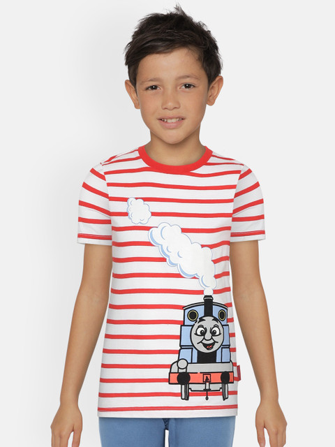 

Marks & Spencer Boys Red Striped T-shirt with Thomas & Friends Print Detail