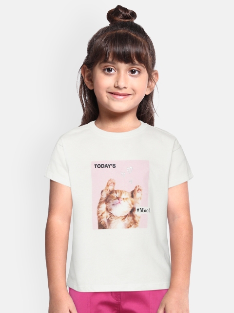 

Marks & Spencer Girls White Cat Print Round Neck T-shirt