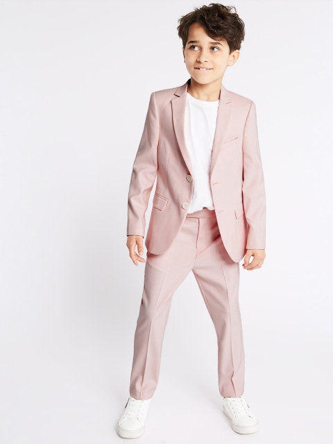 

Marks & Spencer Boys Pink Regular Fit Solid Trousers