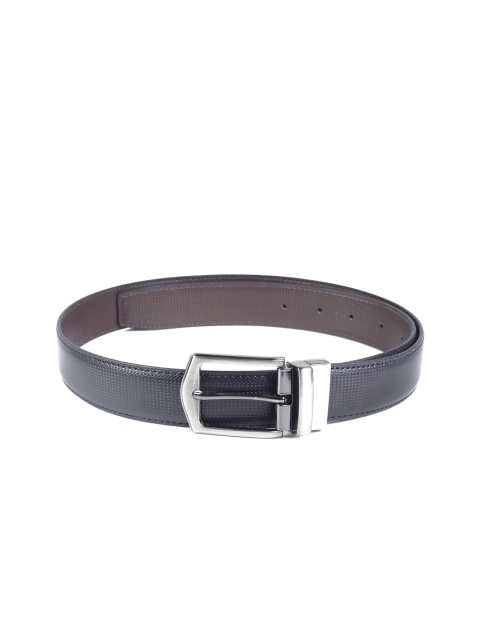 

CRUSSET Men Black & Brown Reversible Leather Belt