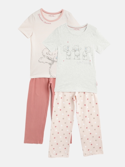 

Marks & Spencer Girls Pack of 2 Printed Night Suits, Pink