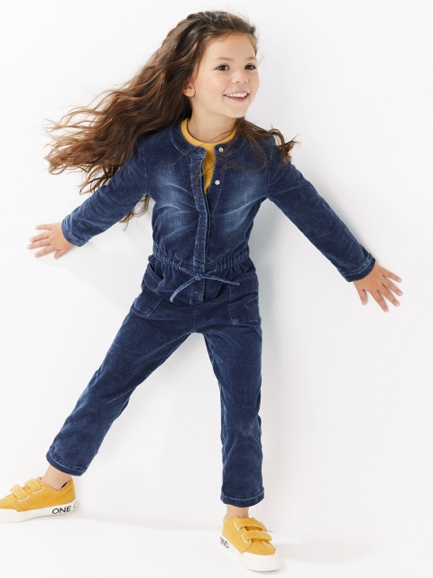 

Marks & Spencer Girls Navy Blue Faded Corduroy Basic Jumpsuit