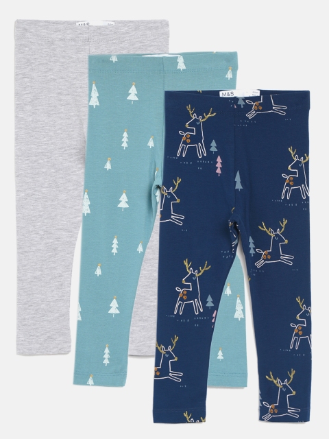 

Marks & Spencer Girls Pack of 3 Leggings, Navy blue