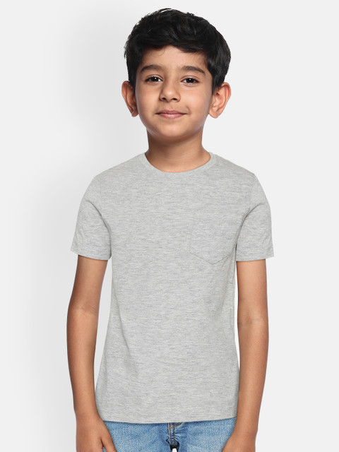 

Marks & Spencer Boys Grey Melange Solid Round Neck T-shirt