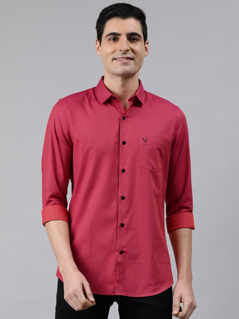 

Allen Solly Men Red Slim Fit Textured Casual Shirt