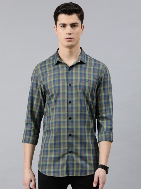 

Allen Solly Sport Men Green & Blue Slim Fit Checked Casual Shirt