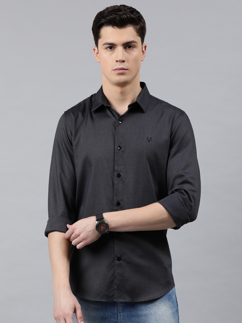 

Allen Solly Sport Men Charcoal Black Slim Fit Self Design Casual Shirt