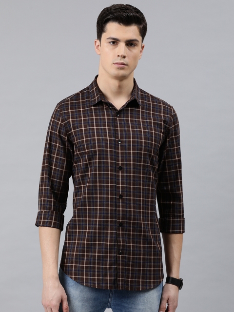 

Allen Solly Sport Men Brown & Beige Slim Fit Checked Casual Shirt