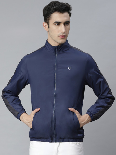 

Allen Solly Men Navy Blue Solid Lightweight Tailored Jacket