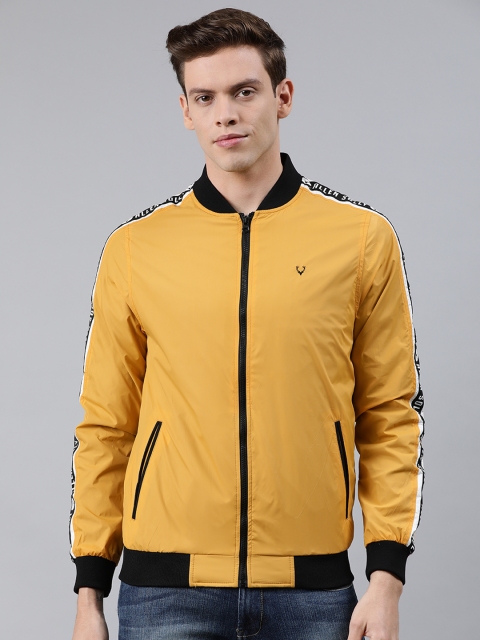 

Allen Solly Sport Men Mustard Yellow Solid Bomber Jacket