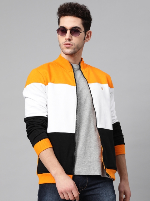 

Allen Solly Men Orange & White Colourblocked Sweatshirt