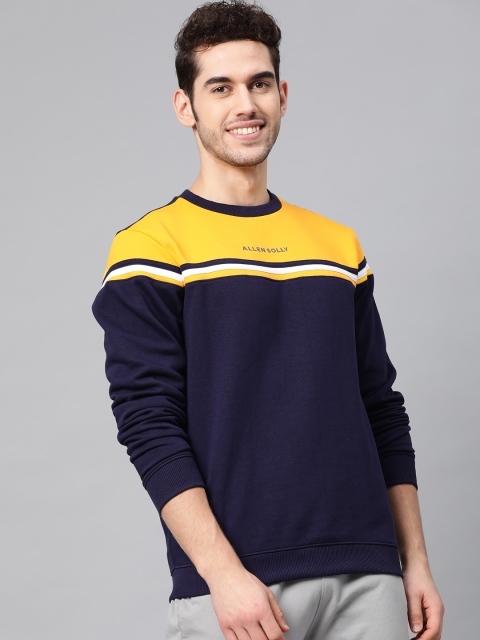 

Allen Solly Sport Men Black & Yellow Colourblocked Sweatshirt