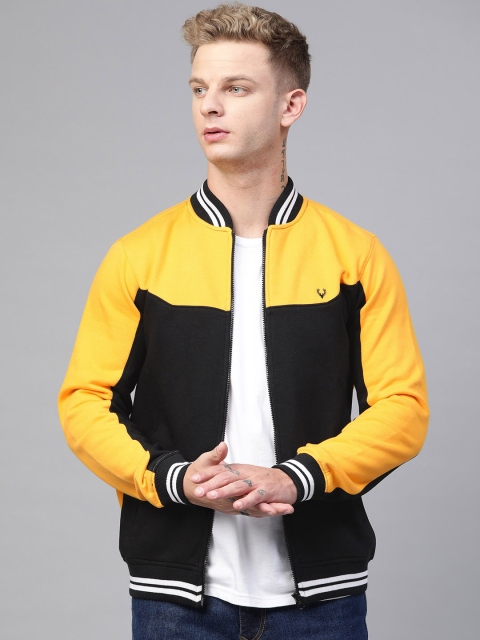 

Allen Solly Men Black & Mustard Yellow Colourblocked Sweatshirt
