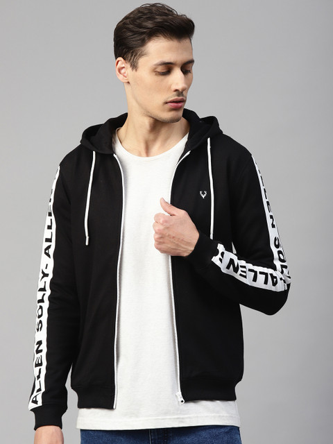 

Allen Solly Men Black Solid Hooded Sweatshirt