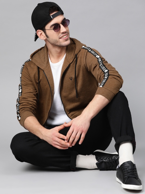 

Allen Solly Men Brown Solid Hooded Sweatshirt