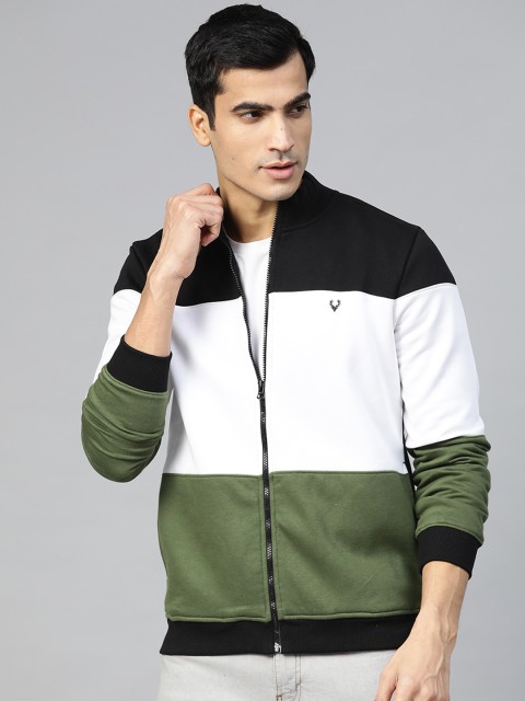 

Allen Solly Men Black & White Colourblocked Sweatshirt