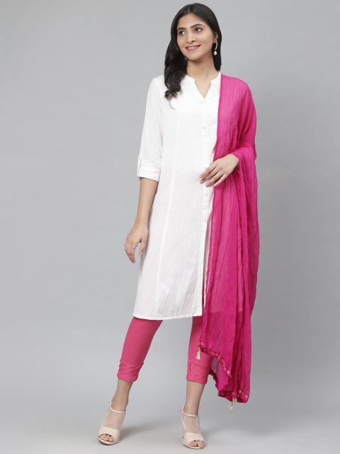 

Rangriti Pink Solid Crinkled Dupatta