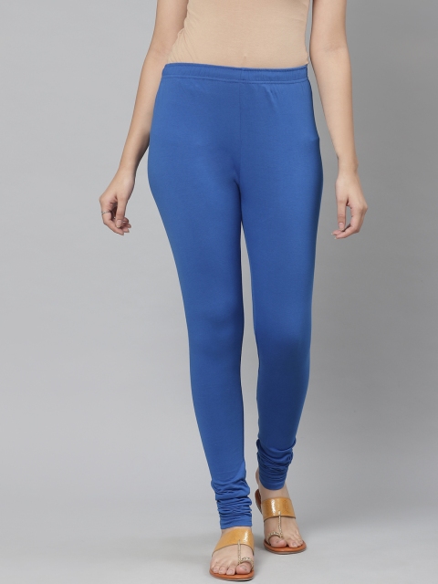 

Rangriti Women Blue Solid Churidar Length Leggings