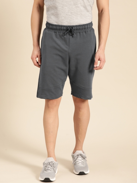 

ether Men Charcoal Grey Solid Regular Fit Shorts