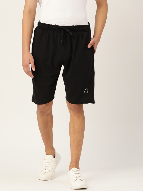 

ether Men Black Solid Regular Fit Shorts