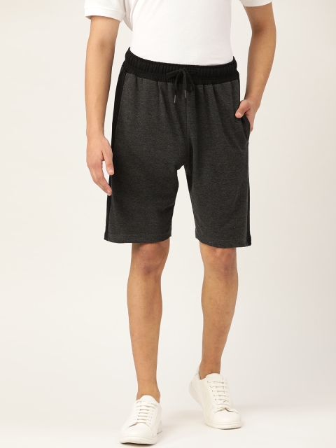 

ether Men Charcoal Grey Solid Regular Fit Shorts