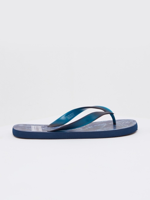 

shoexpress Men Blue Printed Thong Flip-Flops