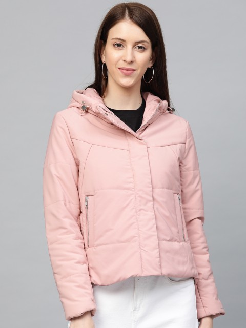 

Fort Collins Women Pink Solid Hooded Padded Jacket