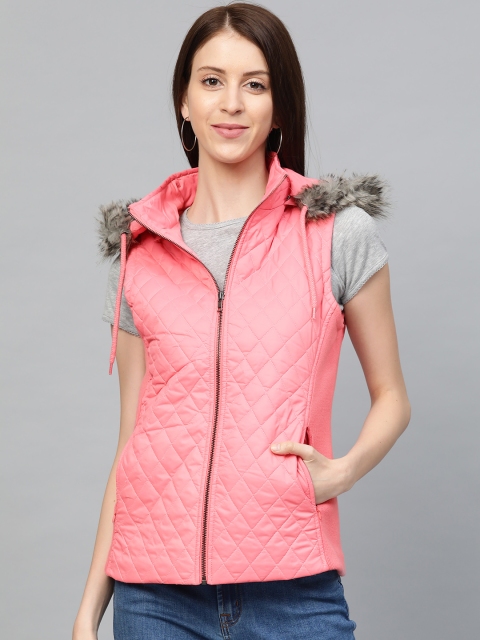 

Fort Collins Women Pink Quilted Hooded Parka Jacket