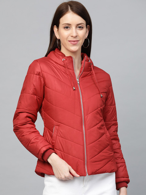 

Fort Collins Women Red Solid Padded Jacket