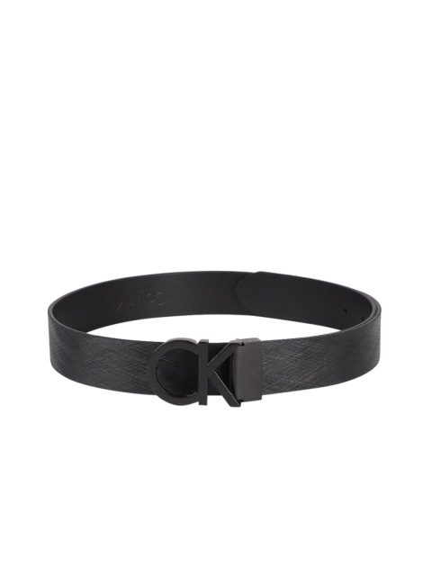 

Calvin Klein Men Black Textured Leather Belt
