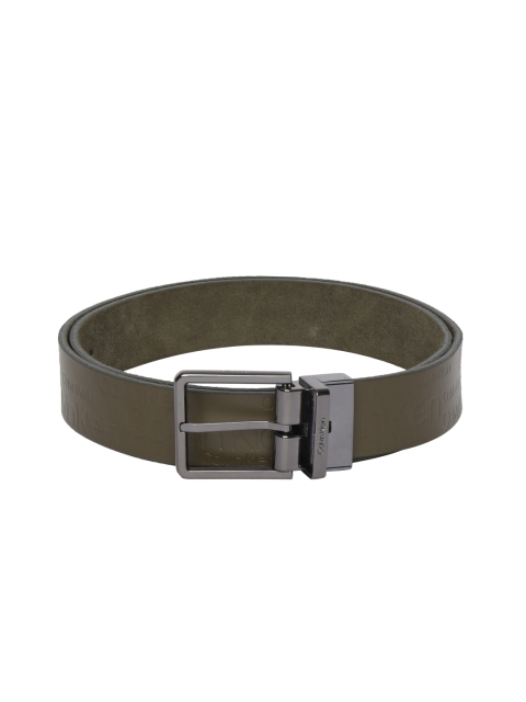 

Calvin Klein Men Olive Green Solid Leather Belt