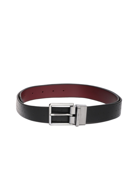 

Calvin Klein Men Black & Maroon Textured Reversible Leather Belt