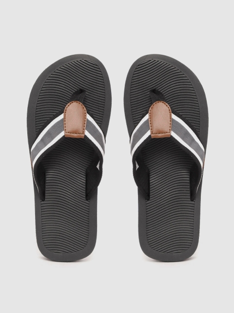 

Mast & Harbour Men Grey & White Striped Thong Flip-Flops