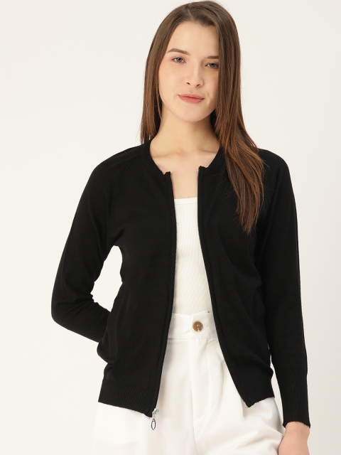 

Monte Carlo Women Black Solid Cardigan