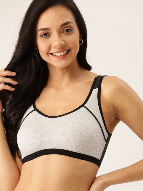 

DressBerry Grey Colourblocked Non-Wired Non Padded Workout Bra PM-SC-SB-04