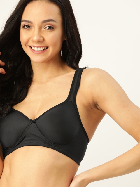 

DressBerry Black Solid Non-Wired Lightly Padded Everyday Bra PM-NWPD-SM-01