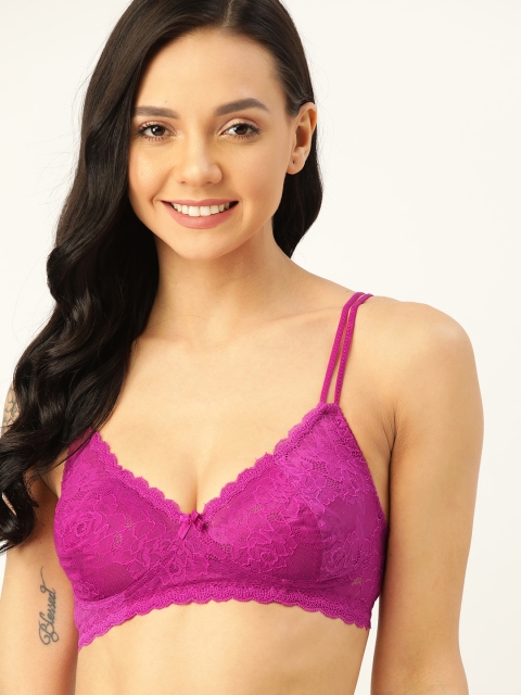 

DressBerry Purple Lace Non-Wired Non Padded Everyday Bra PM-SC-LACE-01