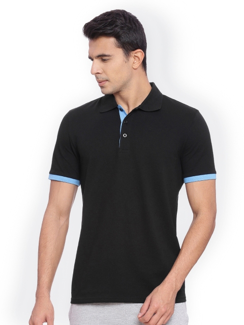

Puma Men Black Solid Polo Collar T-shirt