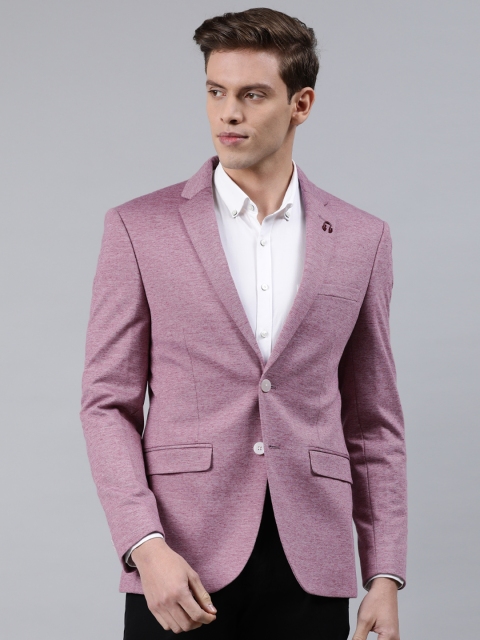 

Park Avenue Men Pink Solid Active Regular Fit Single Breasted Casual Blazer
