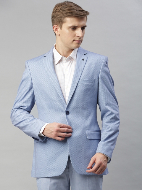 

Raymond Men Blue Contemporary Fit Self Design Single-Breasted Formal Blazer