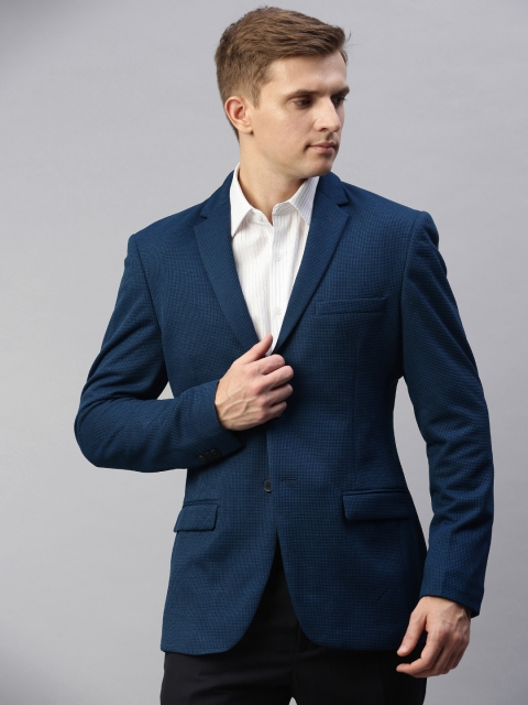 

Park Avenue Men Blue Regular Fit Solid Single-Breasted Formal Blazer