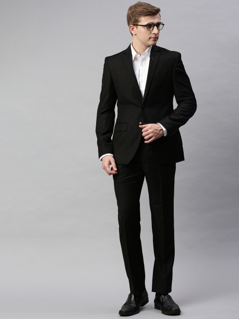 

Park Avenue Men Black Solid Super Slim Fit Single Breasted Formal Suit