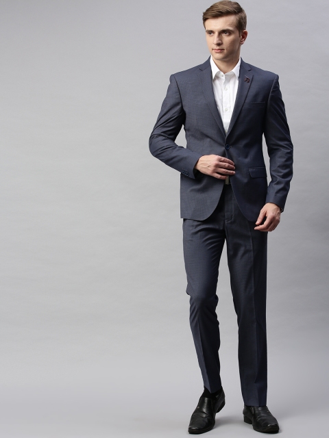 

Park Avenue Men Navy Blue Solid Regular Fit Single-Breasted Formal Suit