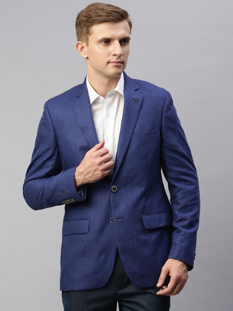 

Raymond Men Blue Standard Contemporary Fit Solid Single-Breasted Formal Blazer