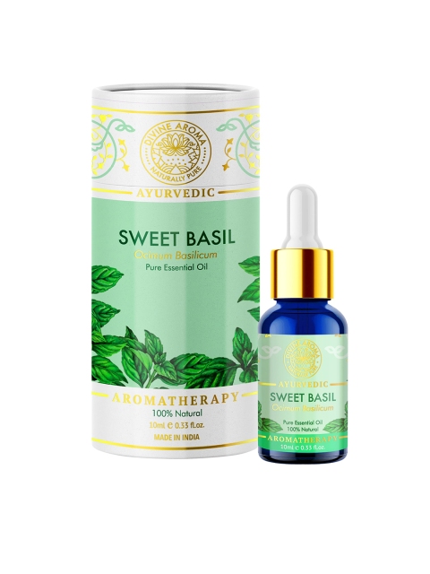 

DIVINE AROMA Basil (Sweet) Essential Oil 10 ml, Green