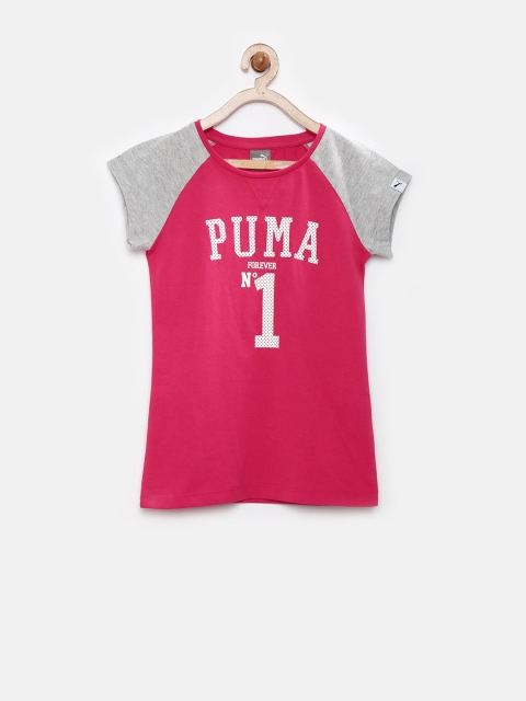 

PUMA Girls Pink Printed DryCELL Athletics T-shirt